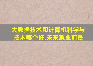 大数据技术和计算机科学与技术哪个好,未来就业前景