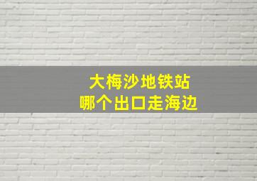 大梅沙地铁站哪个出口走海边