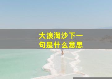 大浪淘沙下一句是什么意思