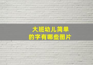 大班幼儿简单的字有哪些图片