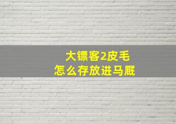 大镖客2皮毛怎么存放进马厩