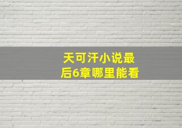 天可汗小说最后6章哪里能看