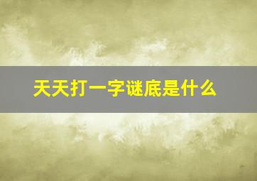 天天打一字谜底是什么