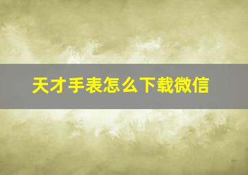 天才手表怎么下载微信