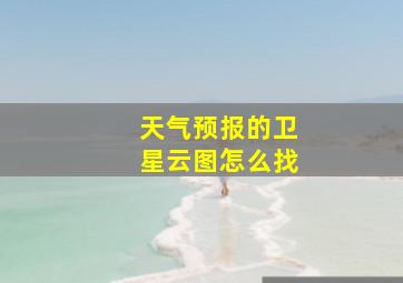 天气预报的卫星云图怎么找