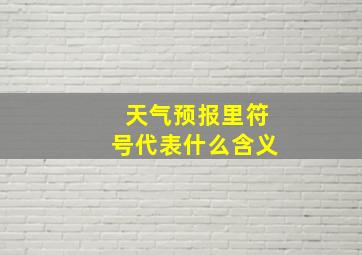 天气预报里符号代表什么含义