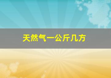 天然气一公斤几方