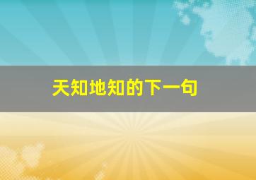 天知地知的下一句