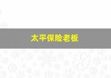 太平保险老板