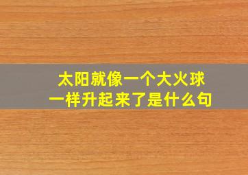 太阳就像一个大火球一样升起来了是什么句