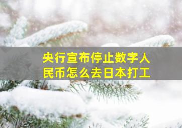 央行宣布停止数字人民币怎么去日本打工