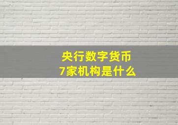 央行数字货币7家机构是什么