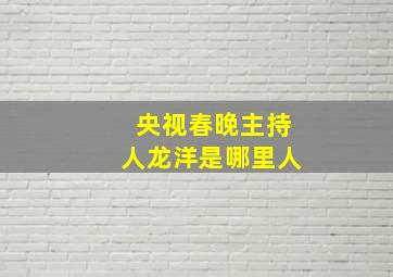 央视春晚主持人龙洋是哪里人