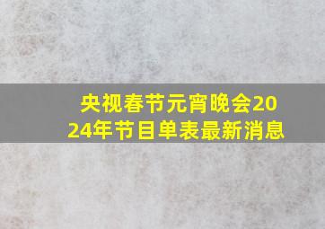 央视春节元宵晚会2024年节目单表最新消息