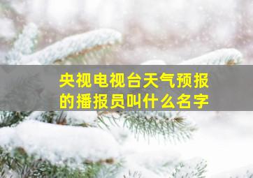 央视电视台天气预报的播报员叫什么名字