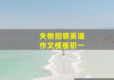 失物招领英语作文模板初一