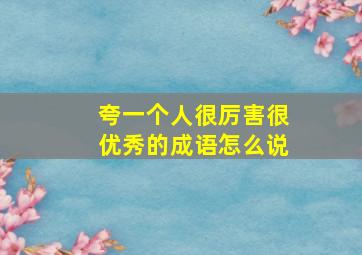 夸一个人很厉害很优秀的成语怎么说