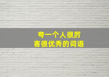 夸一个人很厉害很优秀的词语