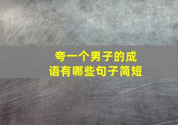 夸一个男子的成语有哪些句子简短