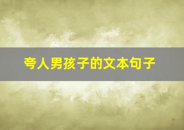 夸人男孩子的文本句子