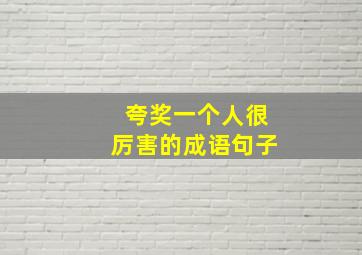 夸奖一个人很厉害的成语句子