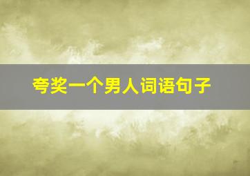 夸奖一个男人词语句子