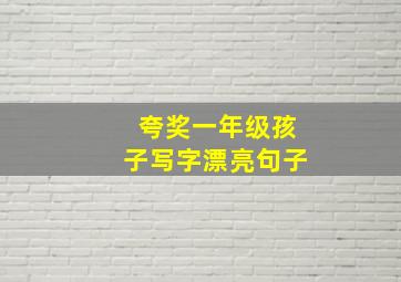 夸奖一年级孩子写字漂亮句子