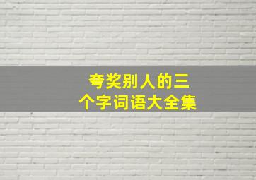 夸奖别人的三个字词语大全集