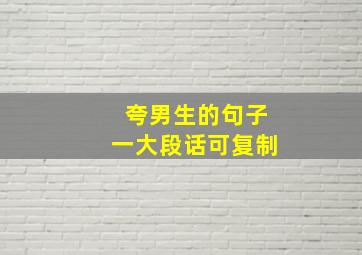 夸男生的句子一大段话可复制