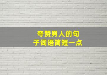 夸赞男人的句子词语简短一点