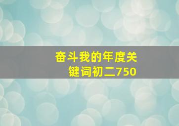 奋斗我的年度关键词初二750