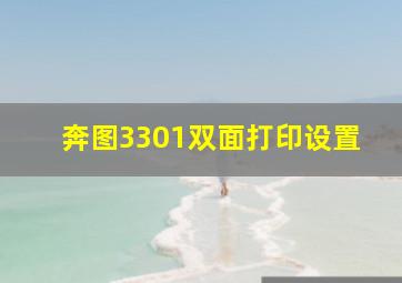 奔图3301双面打印设置