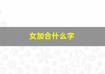 女加合什么字