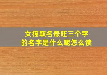 女猫取名最旺三个字的名字是什么呢怎么读