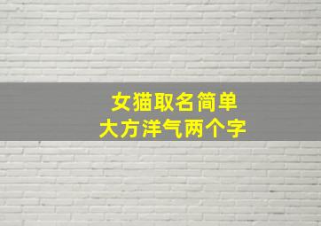 女猫取名简单大方洋气两个字