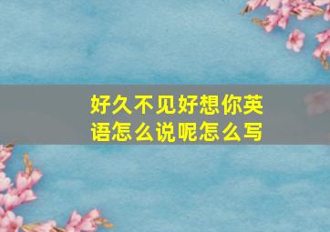 好久不见好想你英语怎么说呢怎么写