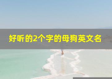 好听的2个字的母狗英文名