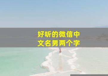 好听的微信中文名男两个字