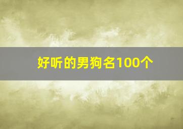 好听的男狗名100个