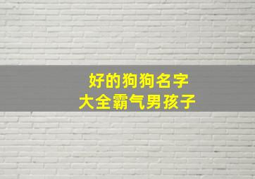 好的狗狗名字大全霸气男孩子