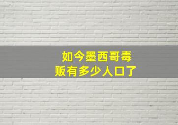 如今墨西哥毒贩有多少人口了