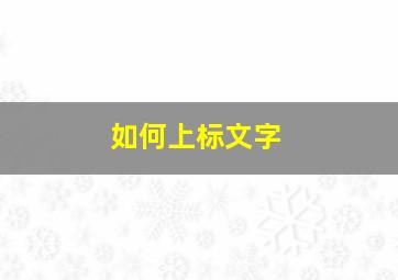 如何上标文字