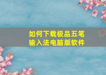 如何下载极品五笔输入法电脑版软件