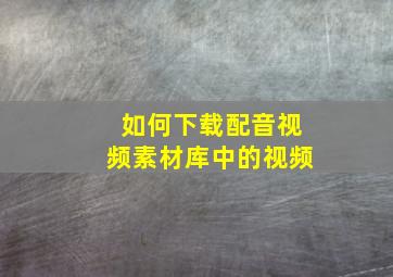 如何下载配音视频素材库中的视频