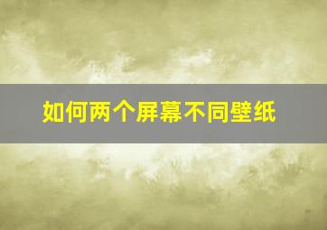 如何两个屏幕不同壁纸