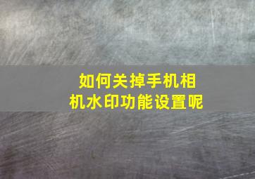 如何关掉手机相机水印功能设置呢