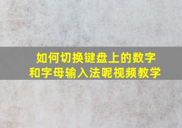 如何切换键盘上的数字和字母输入法呢视频教学