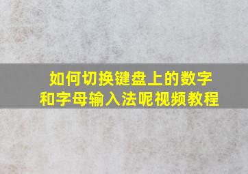 如何切换键盘上的数字和字母输入法呢视频教程