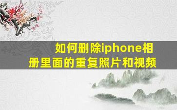 如何删除iphone相册里面的重复照片和视频