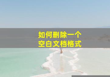 如何删除一个空白文档格式